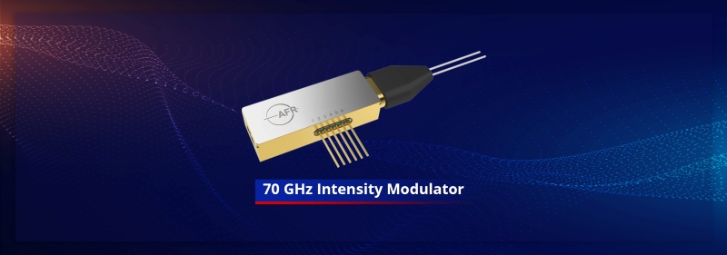 AFR AM70 TFLN Electro Optic Modulator product close-up: Thin-film lithium niobate optical modulator for high-bandwidth networks
